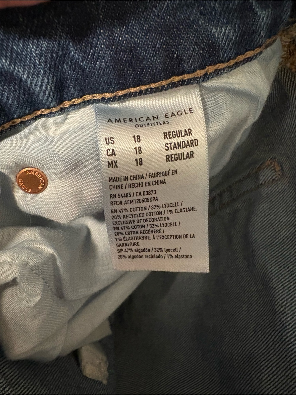 American Eagle Outfitters Wide Leg Jeans - Blue Wash - Picture 3 of 4